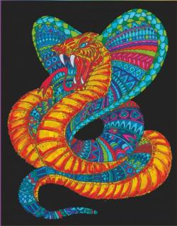 Colorvelvet Sametový obrázek Kobra 47x35cm (&lt;P&gt;&lt;STRONG&gt;VELKÝ SAMETOVÝ OBRÁZEK - KOBRA.&lt;/STRONG&gt;&lt;/P&gt;)