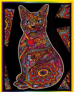 Colorvelvet Sametový obrázek Kočka 47x35cm (&lt;P&gt;&lt;STRONG&gt;VELKÝ SAMETOVÝ OBRÁZEK - KOČKA.&lt;/STRONG&gt;&lt;/P&gt;)
