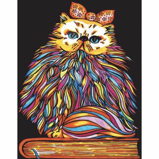 Colorvelvet Sametový obrázek Kočka mašle 21x29,7cm (&lt;P&gt;&lt;STRONG&gt;Sametový obrázek, vel. S&amp;nbsp;- Kočka mašle&lt;/STRONG&gt;&lt;STRONG&gt;.&lt;/STRONG&gt;&lt;/P&gt;)