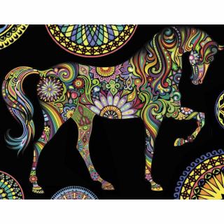 Colorvelvet Sametový obrázek Mandala kůň 47x35cm (&lt;P&gt;&lt;STRONG&gt;Velký sametový obrázek, vel. L - Mandala kůň.&lt;/STRONG&gt;&lt;/P&gt;)