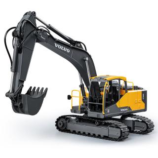DoubleE RC bagr VOLVO EC160E 1:16 17 kanálů LED zvuky RTR sada app na programování (&lt;P&gt;Licencovaný&amp;nbsp;profesionální&amp;nbsp;bagr VOLVO EC160E 1:16 17 kanálů, LED, zvuky, RTR sada, app na programování, plně proporcionální, s drapákem a bourací