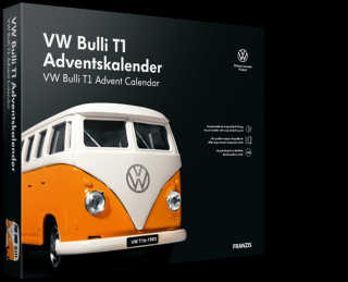 Franzis adventní kalendář Volkswagen Bulli T1 se zvukem 1:43 (&lt;P&gt;Pořiďte&amp;nbsp;speciální&amp;nbsp;vydání&amp;nbsp;Franzis -&amp;nbsp;adventní zvukový kalendář&amp;nbsp;Volkswagen Bulli T1 v oranžovo bílé barvě. Ideální kousek do Vaší sbírky a&amp