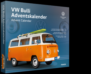 Franzis adventní kalendář VW Bulli T2 oranžový 1:43 (&lt;P&gt;Adventní kalendář VW Bulli T2, v měřítku 1:43. Ideální kousek do Vaší sbírky a krásný dárek pro každého automobilového nadšence, oficiální licencovaný produkt.&lt;/P&gt;)