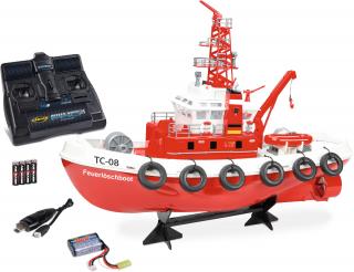 Hasičská loď Feuerlöschboot TC-08 s funkčním vodním dělem RTR sada (&lt;P&gt;&lt;SPAN&gt;Hasičská loď&amp;nbsp;Feuerlöschboot TC-08, 2,4Ghz, 100% RTR je plně funkční model typické německé&amp;nbsp;hasičské lodi,&amp;nbsp;a má dokonce ovládané&amp;nbsp;vod