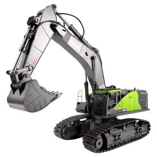 Huina RC profesionální bagr ACV s kovovou lžící 1:14 (ACV PROFI bagr 1:14 s kovovou lžící, 2.4 GHz, plně proporcionální, 22 funkcí, LED, zvukový režim, kovová lžíce, kovové převody a šroubovice, zelené provedení,&amp;nbsp;RTR)