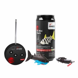 Invento RC žralok v plechovce (Mini Shark, dálkově ovládaný mini žralok, 2 kanály, 40 MHZ)