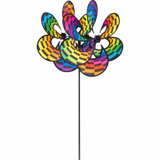 Invento větrník Flower Duet Rainbow Checker (Větrník&amp;nbsp;Flower Duet Rainbow Checker je jako&amp;nbsp;duhová květina&amp;nbsp;- jak vítr sílí, barvy se mísí a vytvářejí fascinující efekty.&lt;BR&gt;)