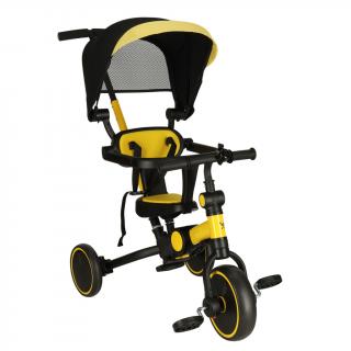 Knoki tříkolka Trike Fix V4 žluto-černá (&lt;P&gt;Tříkolka TRIKE FIX V4 je unikátní jízdní kolo, které poslouží dětem v různých fázích dospívání. Zpočátku se dá použít jako kočárek , který bude tlačit rodič. A později, po demontáži prvků, jako klasické tř