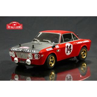 Lancia Fulvia HF 1972 4WD 1:10, licencováno, proporcionální, lak. karoserie, RTR sada (Rally Legends&amp;nbsp;Lancia Fulvia HF 1972 4WD 1:10, 2.4 GHz, licencováno, plně proporcionální,&amp;nbsp; hliníková výstuha šasi, voděodolná elektronika, 17 kuličkový