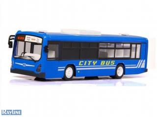 Městský autobus s otevíracími dveřmi 33cm modrý (&lt;P&gt;AUTOBUS S OTEVÍRACÍMI DVEŘMI, EFEKTNÍM VNITŘNÍM LED OSVĚTLENÍM, DÉLKA 33 CM, MODRÁ BARVA. &lt;/P&gt;)