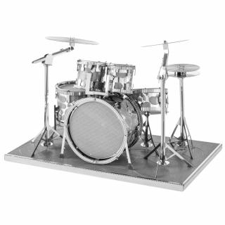Metal Earth Luxusní ocelová stavebnice Drum Set (&lt;P&gt;Luxusní 3D ocelová stavebnice Drum Set MMS076.&amp;nbsp;1 kovová destička (11 x&amp;nbsp;11 cm), počet dílů: 57.&lt;BR&gt;&lt;/P&gt;)
