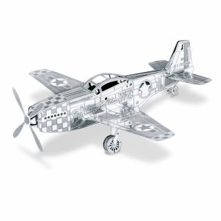 Metal Earth Luxusní ocelová stavebnice Mustang P-51 (&lt;P&gt;Luxusní 3D ocelová stavebnice&amp;nbsp;Mustang P-51 MMS003.&amp;nbsp;1 kovová destička (11 x&amp;nbsp;11 cm), počet dílů: 12.&lt;BR&gt;&lt;/P&gt;)