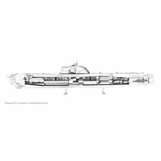 Metal Earth Luxusní ocelová stavebnice Německá ponorka typu XXI (&lt;P&gt;Luxusní 3D ocelová stavebnice Německá ponorka typu XXI MMS121. 2&amp;nbsp;kovové&amp;nbsp;destičky (11 x&amp;nbsp;11 cm). Počet dílů: 67.&lt;/P&gt;)