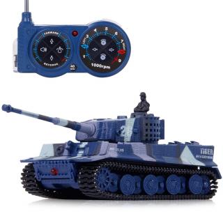 Mini GERMAN TIGER 1:72 modrý (&lt;p&gt;Maketový minitančík German Tiger - pohyb všemi směry, otáčení věže a hýbání kanónem, LED osvětlení, zvukový modul.&lt;/p&gt;)