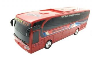 Rayline RC dálkový autobus De Luxe 36 cm červená (RC dálkový autobus De Luxe BUS s předními a zadními LED světly na dálkové ovládání, kvalitní plast ABS, 2WD, délka 36 cm&lt;BR&gt;)