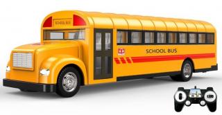 RC školní autobus s otvíracími dveřmi 33cm (&lt;P&gt;ORIGINÁLNÍ ŠKOLNÍ RC AUTOBUS S OTEVÍRACÍMI DVEŘMI, EFEKTNÍM VNITŘNÍM LED OSVĚTLENÍM, DÉLKA 33 CM.&lt;/P&gt;)