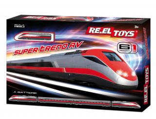 RE.EL Toys sada Super treno AV na baterie, délka soupravy 62 cm, 6 variant sestavení. (RE.EL Toys Super treno AV)
