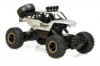 SF RC auto Rock Crawler 2,4GHZ 1:12 stříbrný (Kovový Rock Crawler 4WD, 1:12, crawler s pohonem 4 kol, gumová kola s odpružením, která překonají jakýkoliv terén - díry, kameny, vysokou trávu.)