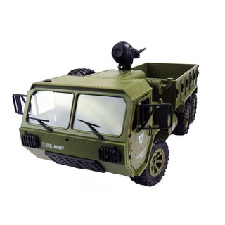 U.S. Military Truck proporcionální s WiFi kamerou, 1:12, 6WD, 2,4 GHz, LED, RTR (Americký vojenský nákladní vůz,&amp;nbsp;1:12, 6WD, 2,4 GHz,&amp;nbsp;Wi-Fi kamera,&amp;nbsp;plně proporcionální jízda, LED, otevírací dveře, kovové kardany, plachta na korbu