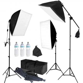 3x SoftBox Rameno s paticí pro E27, 50x70cm 450W, kompletní set