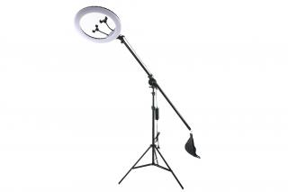 LED stmívatelné kruhové světlo 46cm + stativ s ramenem