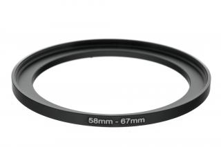 Redukční kroužek UP 58mm na 67mm – Umožňuje použití filtrů s odlišným závitem