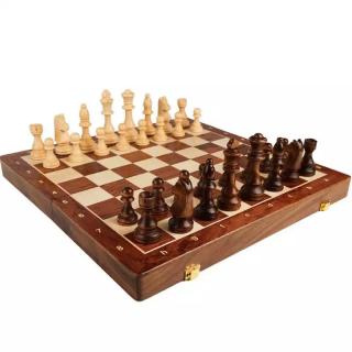 Šachy 46x46cm dřevěné v boxu dvakrát Dáma