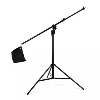 Studiový stativ 380 cm, 2v1 jeřábový šibeniční stativ pro fotoateliér