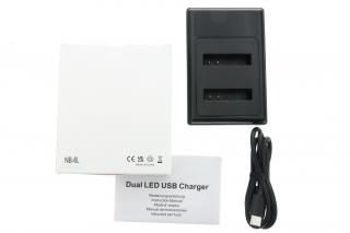 USB duální nabíječka pro baterie Canon NB-6L