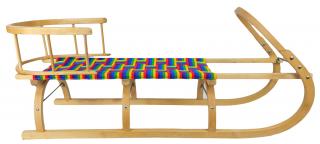 Dětské dřevěné sáně s opěrkou EXCLUSIVE 44 x 40 x 120 cm