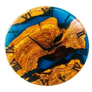 Dřevěné hodiny z olivového dřeva 40 cm