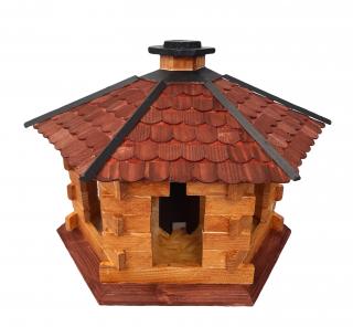 Dřevěné krmítko pro ptáky se zásobníkem na krmivo 56x46x37 (Rozměry: 56 x 46 x 37 cm)