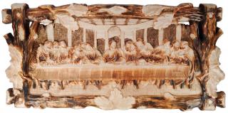 Dřevěný obraz &quot;poslední večeře&quot; 120 x 58 cm