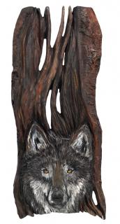 Dřevěný obraz Vlk A (80x32)