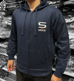 Zipová mikina - "eS" - 3d výšivka na srdci Barvy: Tmavě modrá, Velikosti: 4XL