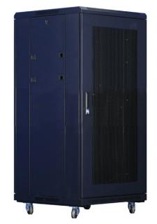 18U/800x1000 stojanový, černý, perforované dveře a záda