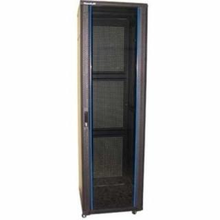 47U/600x1000 stojanový, černý, skleněné dveře, perforovaná záda