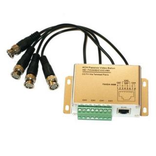 Balun pasivní pro 4x AHD/HDCVI/HD-TVI/PAL do 8Mpix, cena za 1ks