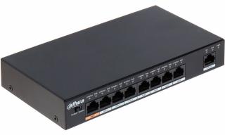 DAHUA PoE switch 9x 100Mb, 8x PoE 802.3af/at/Hi-PoE