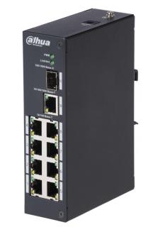 DAHUA switch 8x 100Mb + 1x 1Gb + 1x SFP 1Gb, DIN, IP30, -40~70°C