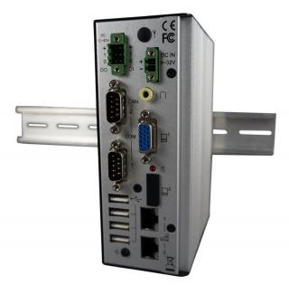 DIN-rail PC, AMD T40E 2x 1GHz,4GB DDR3L, 2xLAN, 4xUSB, 2xCOM, 2xGPIO, VGA+DP, audio, fanless, TDP 3,5W