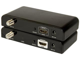 HDMI přenos po koax. vedení,vysílač a přijímač, až 79 spojů po stejném kabelu, pár