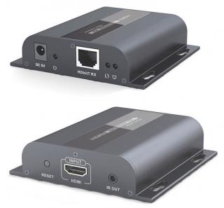 HDMI přenos po LAN,vysílač a přijímač,UDP/Multicast,18Mbps@1080p,s IR přenosem ovládání,cena za pár