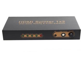 HDMI splitter 1X2  4K, SPDIF, stereo out.,  EDID