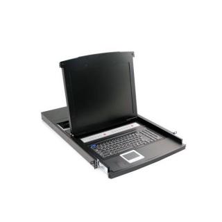 KVM konzole, LCD 17", ovládání 8-mi PC, PS2/USB, do 19" skříně od 600mm, touchpad, včetně kabelů