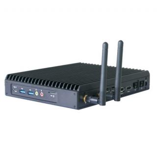 MiniPC, Intel 3865U 2x 1,8GHz, So-DIMM, HDMI+DP, 2x LAN, 7x USB2.0 / 3.0, 1x COM, TDP 15W, fanless