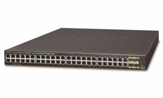 OPRAVENÉ - PLANET GS-4210-48T4S switch L2/L4, 48x 1000Base-T, 4x SFP, Web/SNMPv3, VLAN, QoS, IPv6, fanless