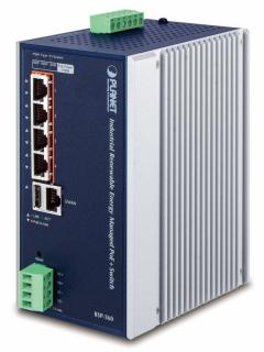 Planet BSP-360 solární PoE router/switch, 5x LAN s PoE 802.3at, 1x WAN, PV vstup 24-45V/15A, 24V/1A výstup