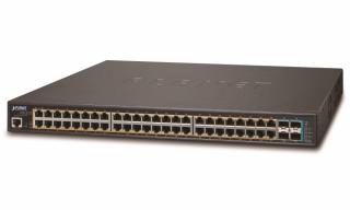 Planet GS-5220-48PL4X, PoE switch 48x TP 100/1000, 4x 10G SFP+, L3, Web/SNMPv3+ ONVIF, 802.3at-600W