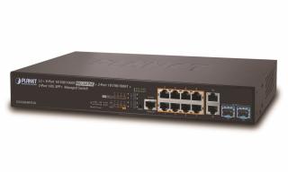 Planet GS-5220-8P2T2X, L3 PoE switch 8+2x TP,2x SFP+ 10GBase-X, Web/SNMPv3, IGMPv3,IEEE 802.3at-240W